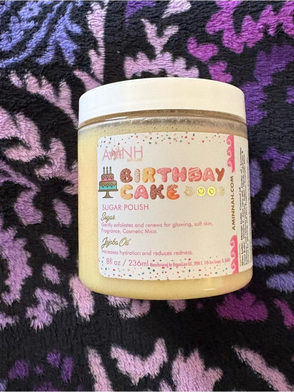 AMNH Aminnah Birthday Cake sugar Polish scrub